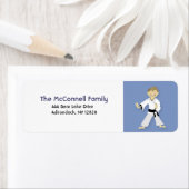 KARATE ZWARTE RIEM AFDRUKBARE ADRESETIKETTEN ETIKET (Insitu)