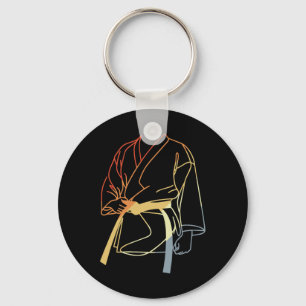 Karateka Tekenende Vintage Kijk Karate Leraar Sleutelhanger