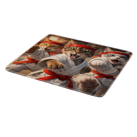 Karatekatten snijplank/keuken/huis katten snijplank (Hoek)