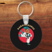 Karatesaurus Funny Karate Dinosaur  Sleutelhanger (Voorkant)