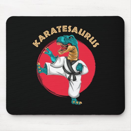 Karatesaurus Grappige Karate Dinosaur  Muismat (Voorkant)