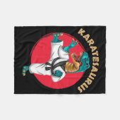 Karatesaurus Grappige Karate Dinosaurus  Fleece Deken (Voorkant (Horizontaal))