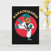 Karatesaurus Grappige Karate Dinosaurus  Kaart (Gele Bloem)