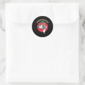Karatesaurus Grappige Karate Dinosaurus  Ronde Sticker (Tas)