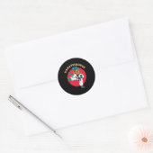 Karatesaurus Grappige Karate Dinosaurus  Ronde Sticker (Envelop)