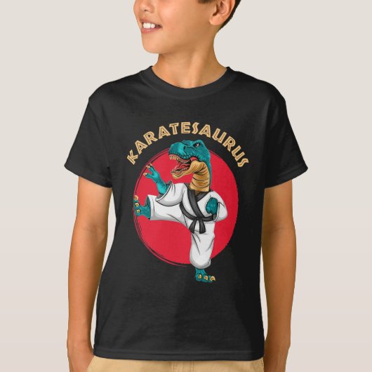 Karatesaurus Grappige Karate Dinosaurus  T-shirt (Voorkant)