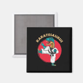 Karatesaurus Grappige Karate Dinosaurussen  Magneet (Voorkant / Achterkant)