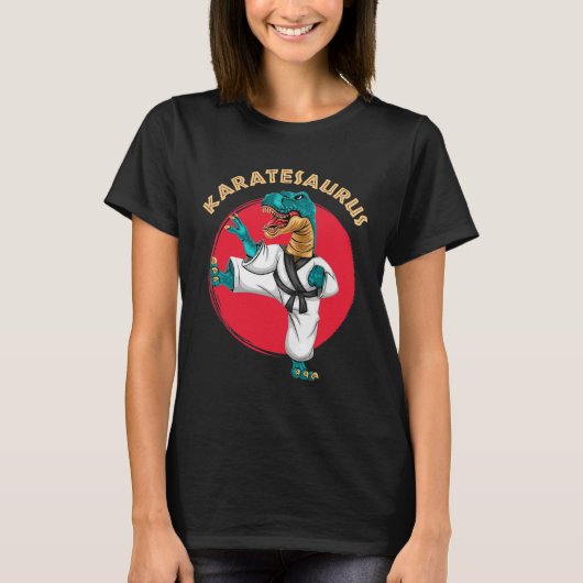Karatesaurus Grappige Karate Dinosaurussen  T-shirt (Voorkant)
