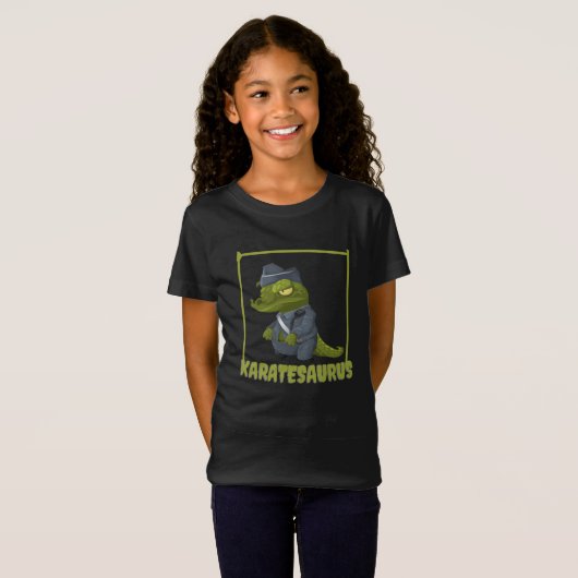 Karatesaurus Karate Trex Grappige Dinosaurus Marti T-shirt (Voorkant volledig)
