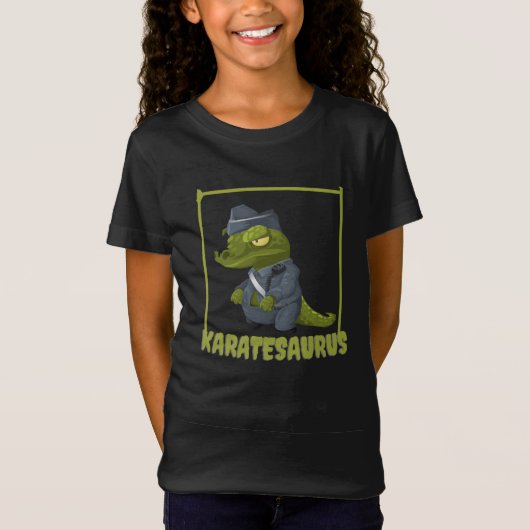 Karatesaurus Karate Trex Grappige Dinosaurus Marti T-shirt (Voorkant)