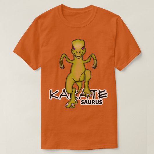 Karatesaurus Raptor Crane Kick Funny Dino Karate T-shirt (Design voorkant)