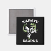 Karatesaurus T-rex Karate Dino Funny Dinosaur Mart Magneet (Voorkant / Achterkant)