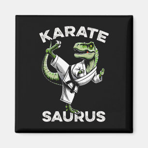 Karatesaurus T-rex Karate Dino Funny Dinosaur Mart Magneet
