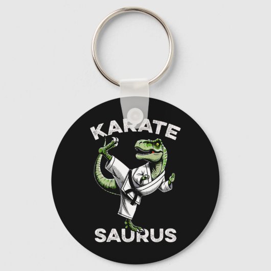 Karatesaurus T-rex Karate Dino Grappige Dinosaur M Sleutelhanger (Voorkant)
