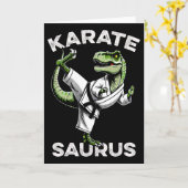 Karatesaurus T-rex Karate Dino Grappige Dinosaurus Kaart (Gele Bloem)