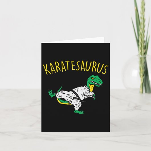 Karatesaurus Trex Karate Funny Dinosaur Martial Ar Kaart (Voorkant)