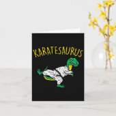 Karatesaurus Trex Karate Funny Dinosaur Martial Ar Kaart (Gele Bloem)