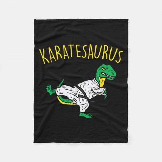 Karatesaurus Trex Karate Grappige Dinosaur Karateb Fleece Deken (Voorkant)