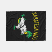 Karatesaurus Trex Karate Grappige Dinosaur Martial Fleece Deken (Voorkant (Horizontaal))
