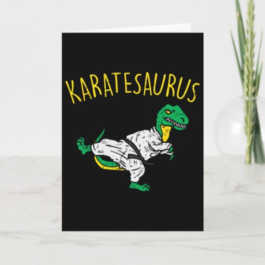 Karatesaurus Trex Karate Grappige Dinosaur Martial Kaart (Voorkant)