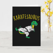Karatesaurus Trex Karate Grappige Dinosaur Martial Kaart (Gele Bloem)