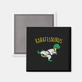Karatesaurus Trex Karate Grappige Dinosaur Martial Magneet (Voorkant / Achterkant)