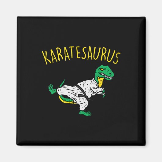 Karatesaurus Trex Karate Grappige Dinosaur Martial Magneet (Voorkant)