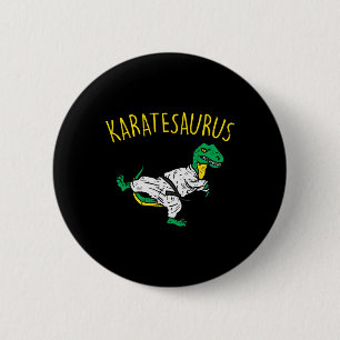 Karatesaurus Trex Karate Grappige Dinosaur Martial Ronde Button 5,7 Cm
