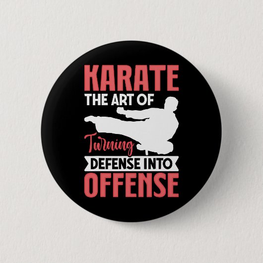 Karatevechter De Kunst Van Verdediging Omzetten In Ronde Button 5,7 Cm (Voorkant)
