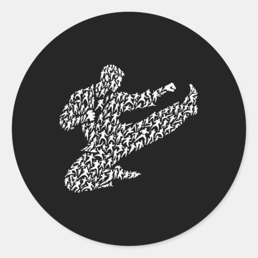 Karatevechter en Kung Fu Ronde Sticker (Voorkant)