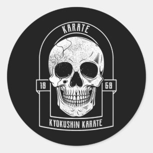 Karatevechter Skelet Japan Vechtkunst Ronde Sticker