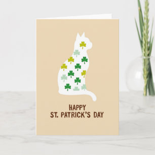 Kard met silhouet van Shamrock Kat Kaart
