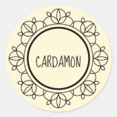 Kardamonkruidetiketten Ronde Sticker (Voorkant)