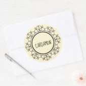 Kardamonkruidetiketten Ronde Sticker (Envelop)