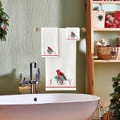 Kardinaal aangepast kerstfeest bad handdoek