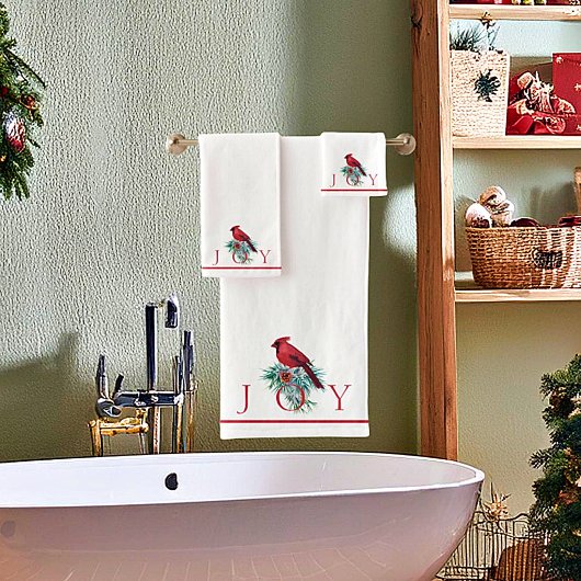 Kardinaal aangepast kerstfeest bad handdoek