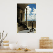 Kardinaal aartsbisschop Zat op zijn helling Poster (Keuken)