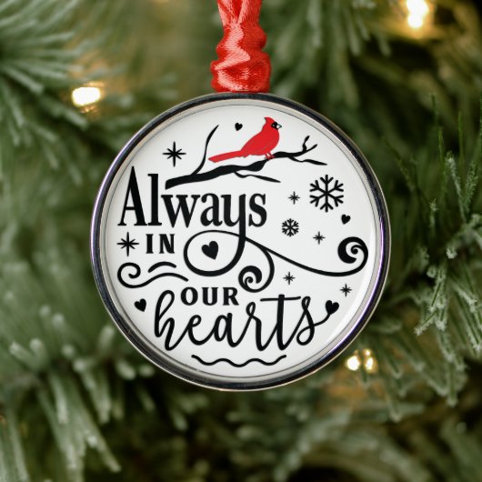 Kardinaal/Altijd in ons hart Metalen Ornament (Boom)