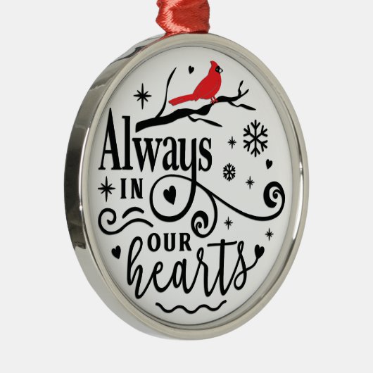 Kardinaal/Altijd in ons hart Metalen Ornament (Rechts)