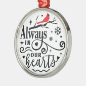 Kardinaal/Altijd in ons hart Metalen Ornament (Links)