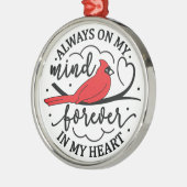 Kardinaal/Altijd op mijn gedachten voor altijd in  Metalen Ornament (Links)