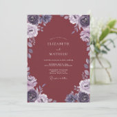 Kardinaal Amethyst Waterverf Bruiloft Kaart (Staand voorkant)