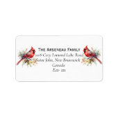 Kardinaal Aquarel Personaliseer Etiket (Voorkant)