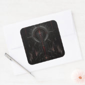 Kardinaal baken vierkante sticker (Envelop)