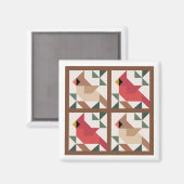 Kardinaal Barn Quilt Magnet (Voorkant / Achterkant)