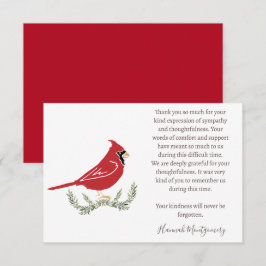 Kardinaal begrafenis foto dank u kaart, sympathie notitiekaartje