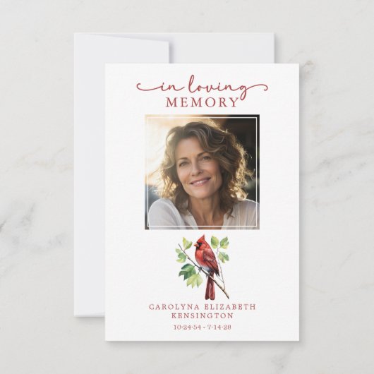 Kardinaal begrafenis herdenkingsfoto dank u bedankkaart (Achterkant)