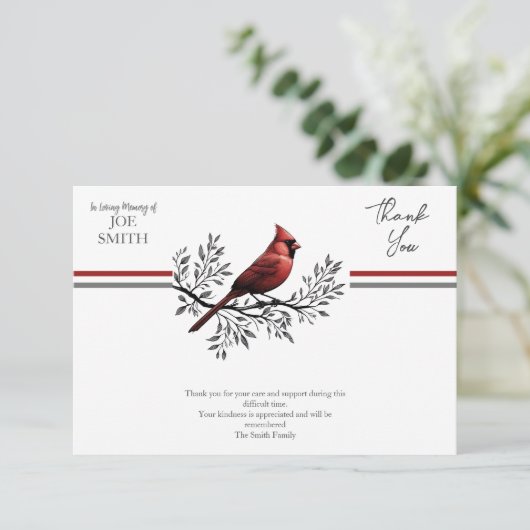 Kardinaal begrafenis viering van het leven bedankkaart (Staand voorkant)
