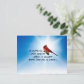 Kardinaal, bezoeker uit de hemel briefkaart (Staand voorkant)