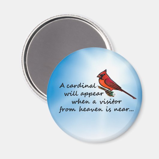 Kardinaal, bezoeker uit de hemel magneet (Voorkant / Achterkant)